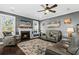 Spacious living room features a fireplace and comfortable seating at 123 Beam St, Huger, SC 29450