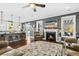 Open living space with kitchen, fireplace and hardwood floors at 123 Beam St, Huger, SC 29450