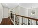 Bright upper hallway with hardwood floors and open view at 123 Beam St, Huger, SC 29450
