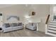 Spacious living room with hardwood floors, vaulted ceilings, and comfy sofas at 1723 Live Oak Park # 1723, Seabrook Island, SC 29455