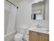 Simple bathroom with a single sink vanity and shower/tub at 1815 Dogwood Rd # 804, Charleston, SC 29414