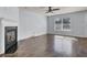 Corner fireplace with a white mantel and black insert at 230 Eagle Ridge Rd, Summerville, SC 29485