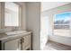Bathroom with single vanity and a view at 240 Carolina Dr, Saint Stephen, SC 29479