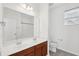 Bathroom features double vanity and shower/tub combo at 3026 Gulfstream Ln, Ridgeville, SC 29472
