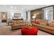 Cozy living room with exposed brick and comfortable seating at 38 Hasell St, Charleston, SC 29401