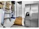Unfinished basement with steps and refrigerator at 455 Switchgrass Dr, Summerville, SC 29486
