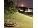 Landscaped front yard with trees and American flag at night at 455 Switchgrass Dr, Summerville, SC 29486