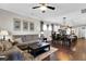 Open living and dining area with hardwood floors at 455 Switchgrass Dr, Summerville, SC 29486