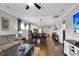 Open living and dining area with hardwood floors at 455 Switchgrass Dr, Summerville, SC 29486