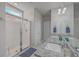 Bathroom boasts double vanity and a walk-in shower at 459 Spring Hollow Dr, Charleston, SC 29492