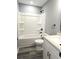 Bathroom with new tub, toilet, vanity, and flooring at 161 Stratton Dr, North Charleston, SC 29420