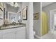 Bathroom with granite countertop and shower at 203 Oak View Way, Summerville, SC 29483