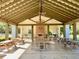 Spacious community pavilion with picnic tables and a fireplace at 203 Oak View Way, Summerville, SC 29483