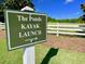 Sign for Kayak Launch at The Ponds at 203 Oak View Way, Summerville, SC 29483