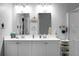 Clean bathroom with double vanity and updated lighting at 221 Rubles Ln, Moncks Corner, SC 29461