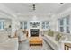 Spacious living room with fireplace and built-in shelving at 400 Bay Crossing Rd, Mount Pleasant, SC 29464