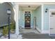 Inviting front door entrance with a charming welcome sign and porch at 563 Alderly Dr, Moncks Corner, SC 29461