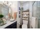 Elegant bathroom with a modern vanity and a walk-in shower at 12 Bee Street St # A, Charleston, SC 29403
