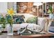 Wooden coffee table with unique decor, including antlers and flowers at 12 Bee Street St # A, Charleston, SC 29403