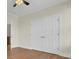 Bedroom with double door closet and hardwood floors at 1201 Roma Rd, Hanahan, SC 29410
