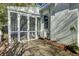 Small backyard patio with screened enclosure and AC unit at 186 Sans Souci St, Charleston, SC 29403