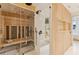 Bathroom with glass-enclosed sauna and shower at 3 Chisolm St # 106, Charleston, SC 29401