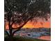 Beautiful sunset view of the community harbor with boats docked near stunning waterfront homes at 407 Yacht Harbor Ct, Isle of Palms, SC 29451