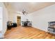 Living area with hardwood floors and multiple fish tanks at 601 Levee Dr, Moncks Corner, SC 29461