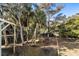 Fenced backyard with tropical landscaping and privacy at 613 Pompano St, Edisto Island, SC 29438