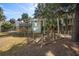 Charming house exterior with a fenced yard and tropical landscaping at 613 Pompano St, Edisto Island, SC 29438