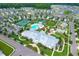 Aerial view of community amenities including pool, tennis courts, and clubhouse at 105 Waxwing Dr, Summerville, SC 29483
