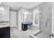 Spa-like bathroom with double vanity, granite countertop and glass shower at 105 Waxwing Dr, Summerville, SC 29483