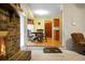 View of the dining area and fireplace from the living room at 1219 Edward Dr, Moncks Corner, SC 29461
