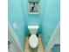 Small toilet in a light blue room at 209 Palmetto Blvd, Edisto Beach, SC 29438