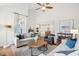 Open concept living room with hardwood floors and high ceilings at 2186 Midden Dr, Mount Pleasant, SC 29466