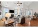 Open living space with hardwood floors and vaulted ceilings at 2186 Midden Dr, Mount Pleasant, SC 29466