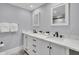 Bathroom with double vanity and marble countertops at 2371 Shipwatch Rd, Kiawah Island, SC 29455
