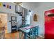 Charming dining area with spiral staircase and nautical decor at 251 Driftwood Ln # 251, Edisto Island, SC 29438