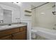 Clean bathroom with a tub, shower, and wood vanity at 267 Alexandra # 6, Mount Pleasant, SC 29464
