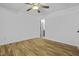 Bright bedroom with hardwood floors and ceiling fan at 267 Alexandra # 6, Mount Pleasant, SC 29464