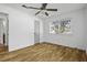 Bedroom with wood floors, window, and ceiling fan at 267 Alexandra # 6, Mount Pleasant, SC 29464