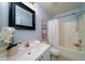 Clean bathroom with tub/shower combo, vanity, and updated fixtures at 3100 Sonja Way, Mount Pleasant, SC 29466