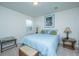 Bedroom with light blue bedding and charming artwork at 3157 Timberline Dr, Johns Island, SC 29455