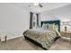 Bedroom with a queen bed, nightstand, and ceiling fan at 3765 Sawmill Ct, Mount Pleasant, SC 29429