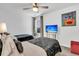 Bedroom with twin beds, TV, and a ceiling fan at 3765 Sawmill Ct, Mount Pleasant, SC 29429