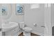 Simple bathroom with pedestal sink and toilet at 534 Mclernon Trace, Johns Island, SC 29455