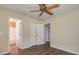 Spacious bedroom with hardwood floors and ceiling fan at 109 Red Leaf Blvd, Moncks Corner, SC 29461