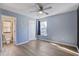 Bedroom with window, hardwood floors and ceiling fan at 109 Red Leaf Blvd, Moncks Corner, SC 29461