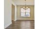 Empty dining room with hardwood floors and chandelier at 109 Red Leaf Blvd, Moncks Corner, SC 29461