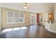 Spacious living room with hardwood floors and access to patio at 109 Red Leaf Blvd, Moncks Corner, SC 29461